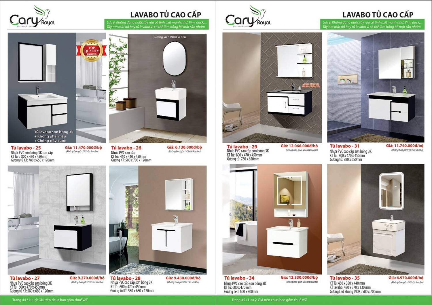 Thiết bị vệ sinh CARY ROYAL Catalogue và Bảng giá mới nhất 2024 - 2025 /Page 23